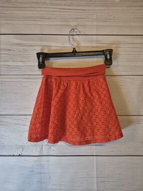 Carter's Orange 100% Cotton Eyelet Skirt with Shorts Under Size 6